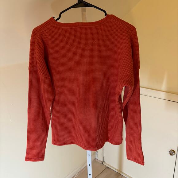 Carhartt EUC Women's Relaxed Fit Heavyweight Crewneck Thermal Shirt Orange XS - Picture 7 of 8